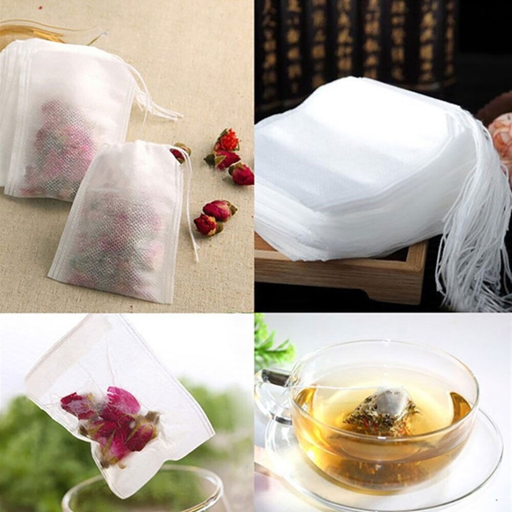 100-800 PCS Non-woven Tea bag Filter Empty Teabags Herb Loose Drawstring Bag