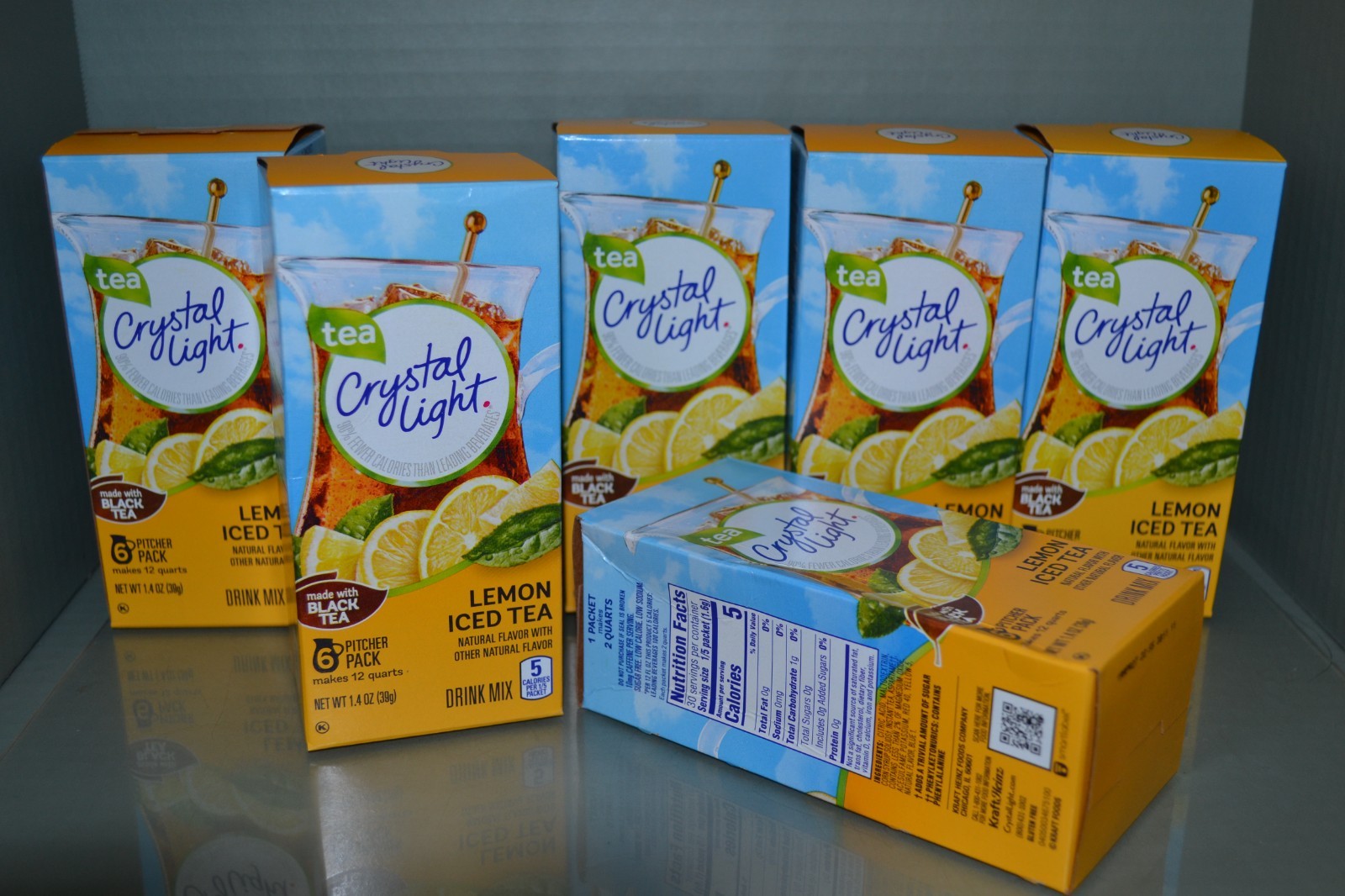 (6) Crystal Light Lemon Iced Tea Drink Mix, 6 – 12-Quart Packets Each, BB 04/27