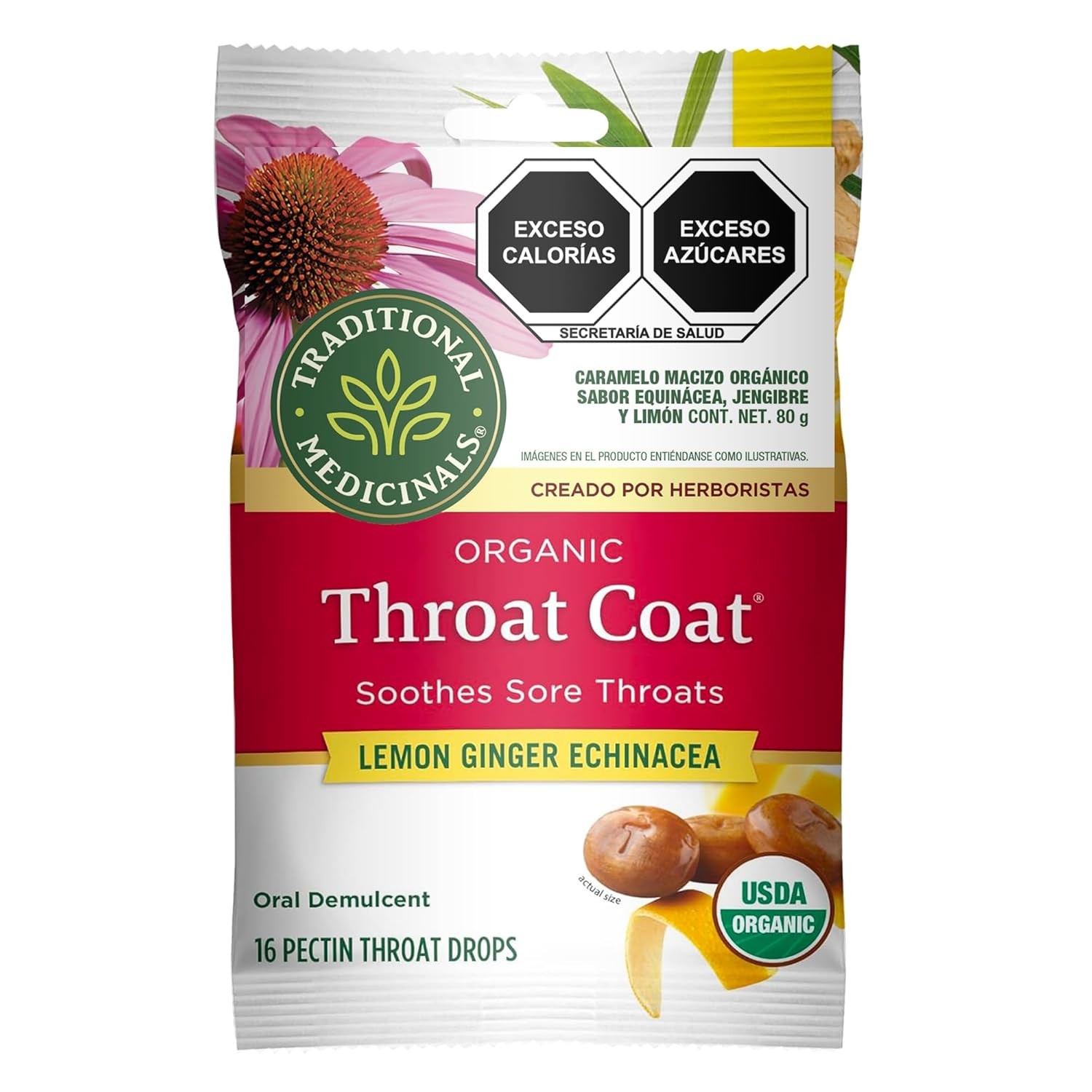 Traditional Medicinals Lozenges, Organic Throat Coat 16 Count (Pack of 1)