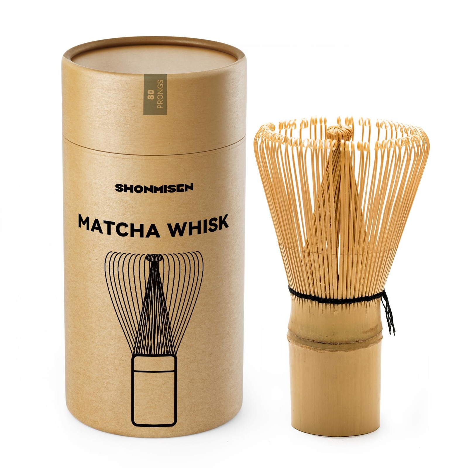 Bamboo Matcha Whisk 80/100/120 Prong, Traditional Japanese Chasen Matcha Stirrer