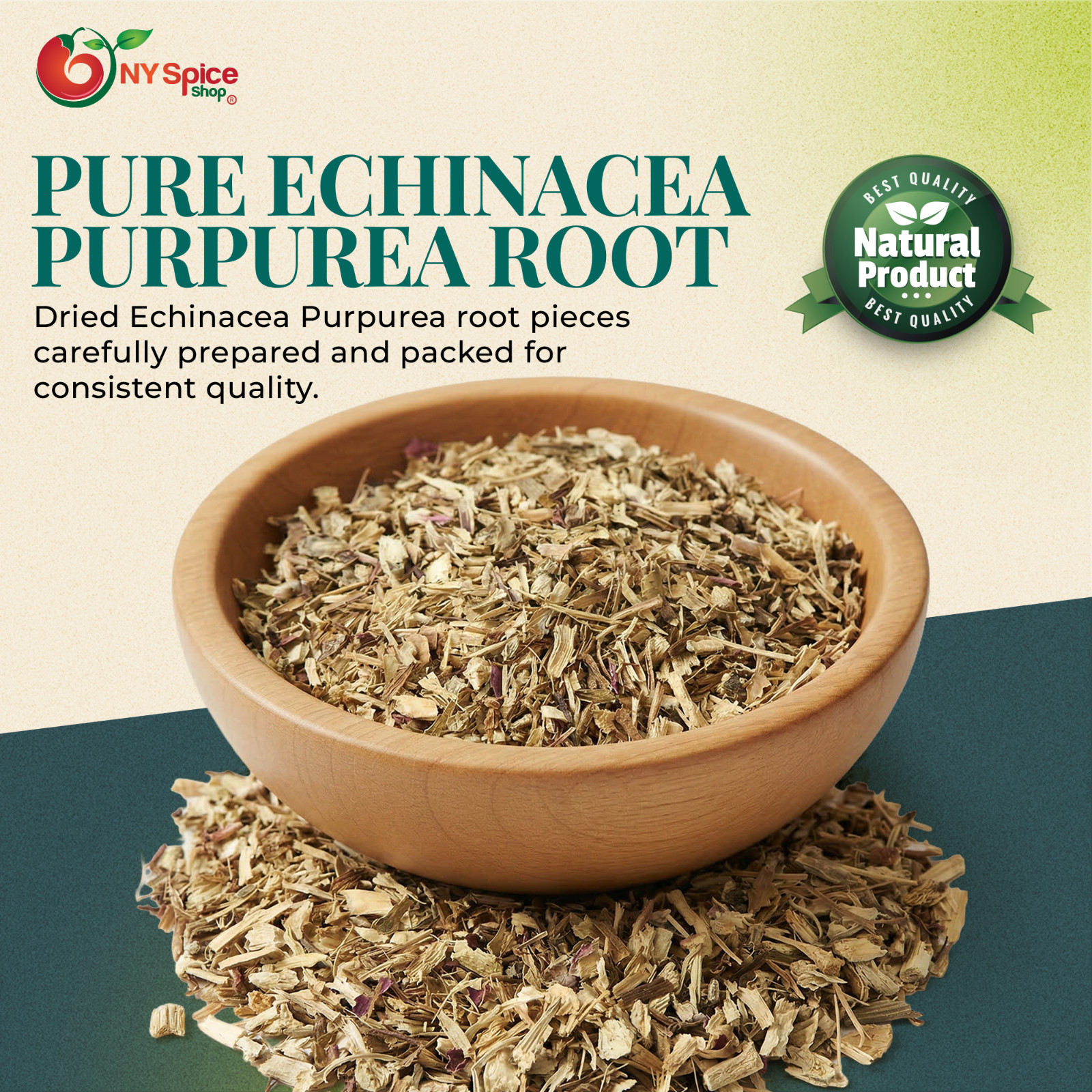 WHOLESALE!! Echinacea Purpurea Dried Cut Root – by NY Herb – Echinacea Purpurea