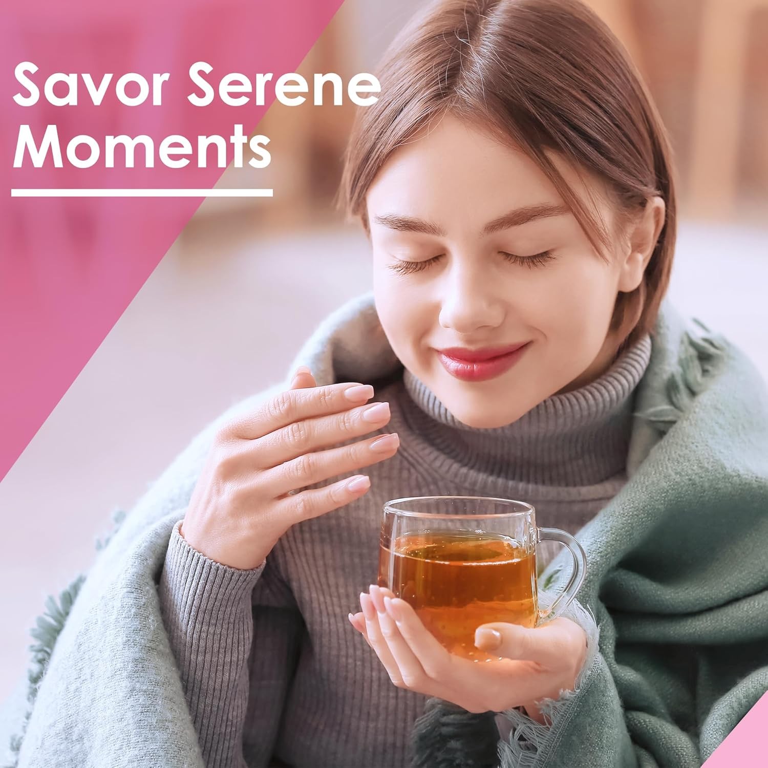 Hormone Balance Tea for Women, Organic Herbal Tea with Red Raspberry Leaf, Tulsi
