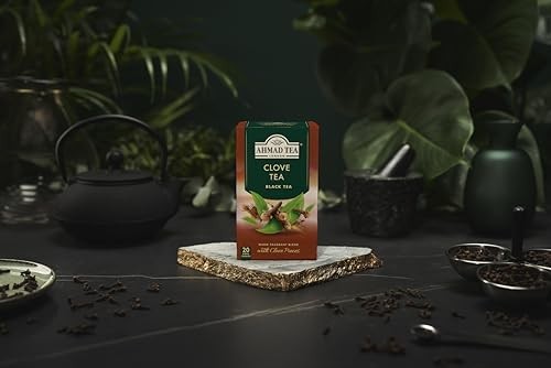 Caffeinated Clove Black Tea Teabags – 20 Count, Pack of 6, Sugar-Free, Premium Q