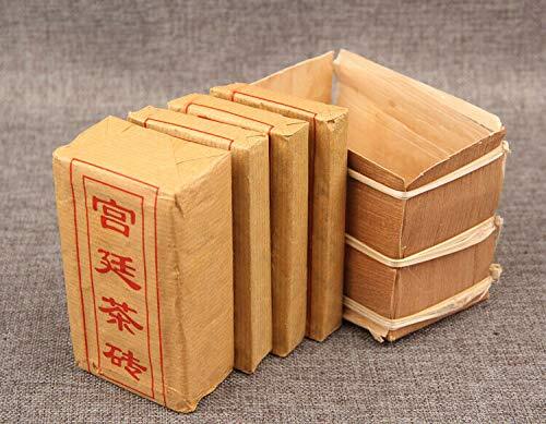 Pu Er Gongting Ripe Puer Brick Tea Aged Cooked Pu-erh Tea 500g Bamboo Leaf Pack