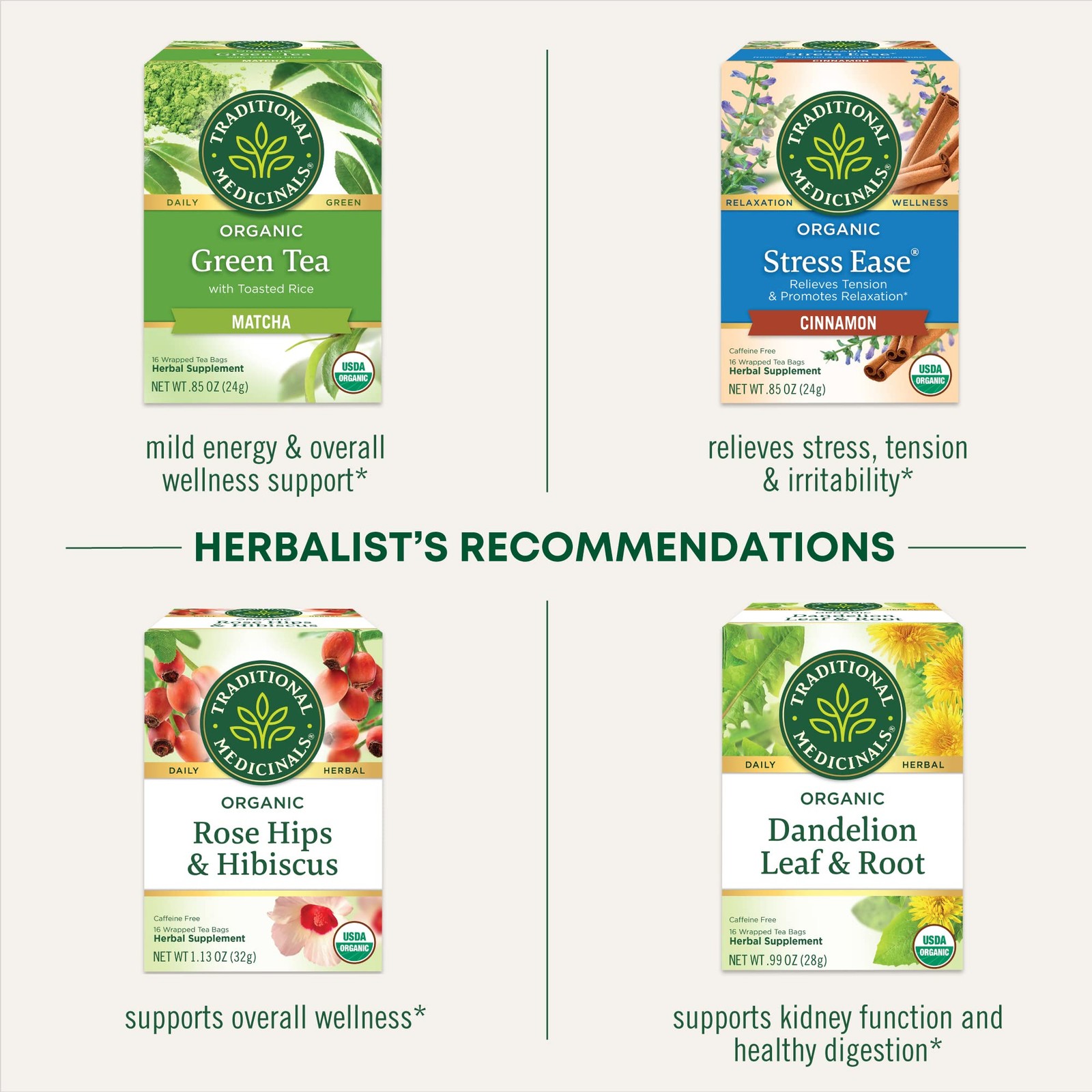 Traditional Medicinals Tea, 96 Count (Pack of 6), Hawthorne With Hibiscus