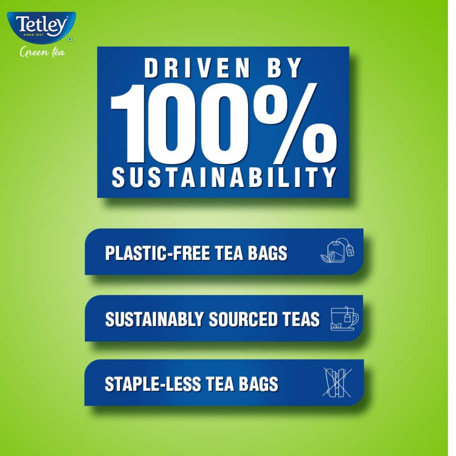 Tetley CLASSIC Flavor Green Tea Immune with added Vitamin C, 100 Tea Bags