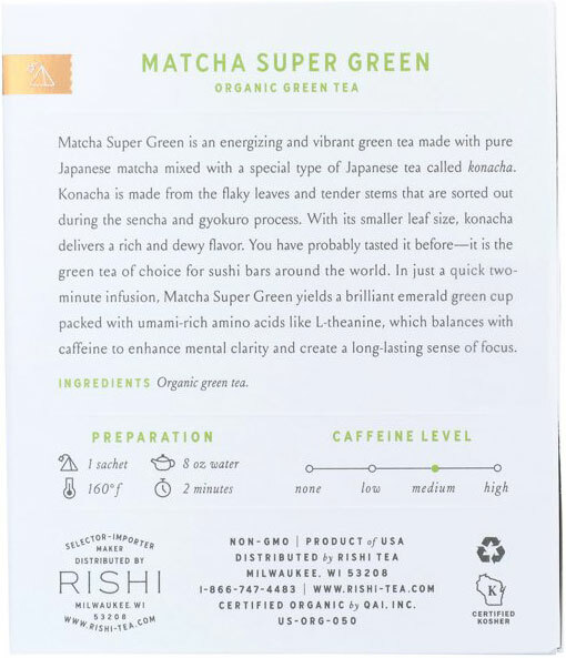 Rishi Tea Matcha Super Green Tea – 15 sachets
