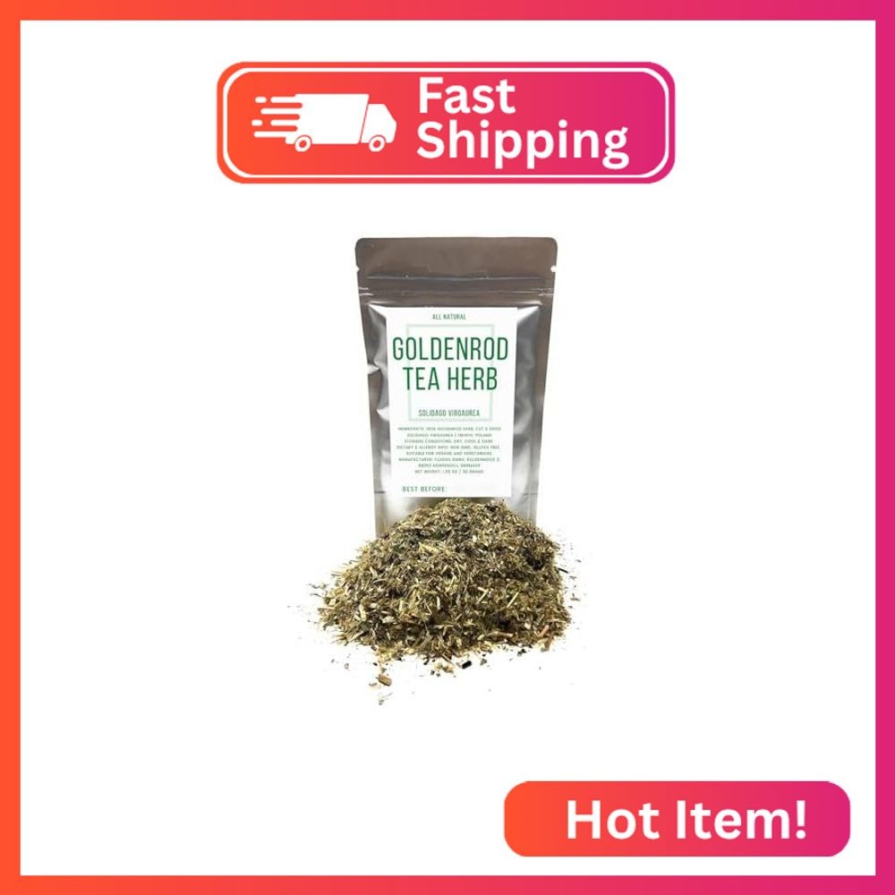 Goldenrod Tea Herb – Natural, Cut & Dried Solidago Virgaurea – Net Weight: 1.05o