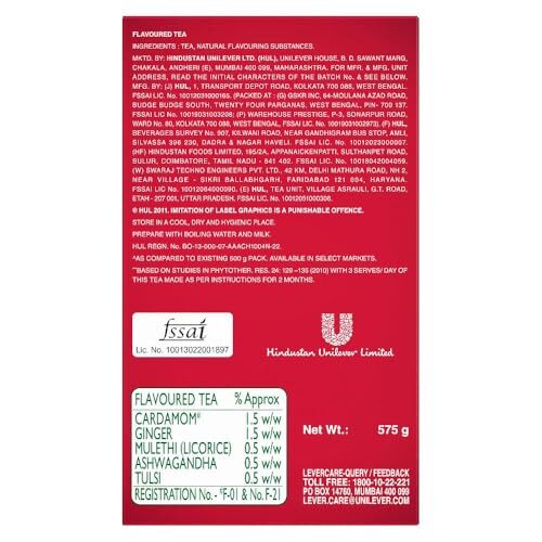 Brook Bond Red Label Natural Care Tea 1.1 Pound with 5 Ayurvedic Ingredients