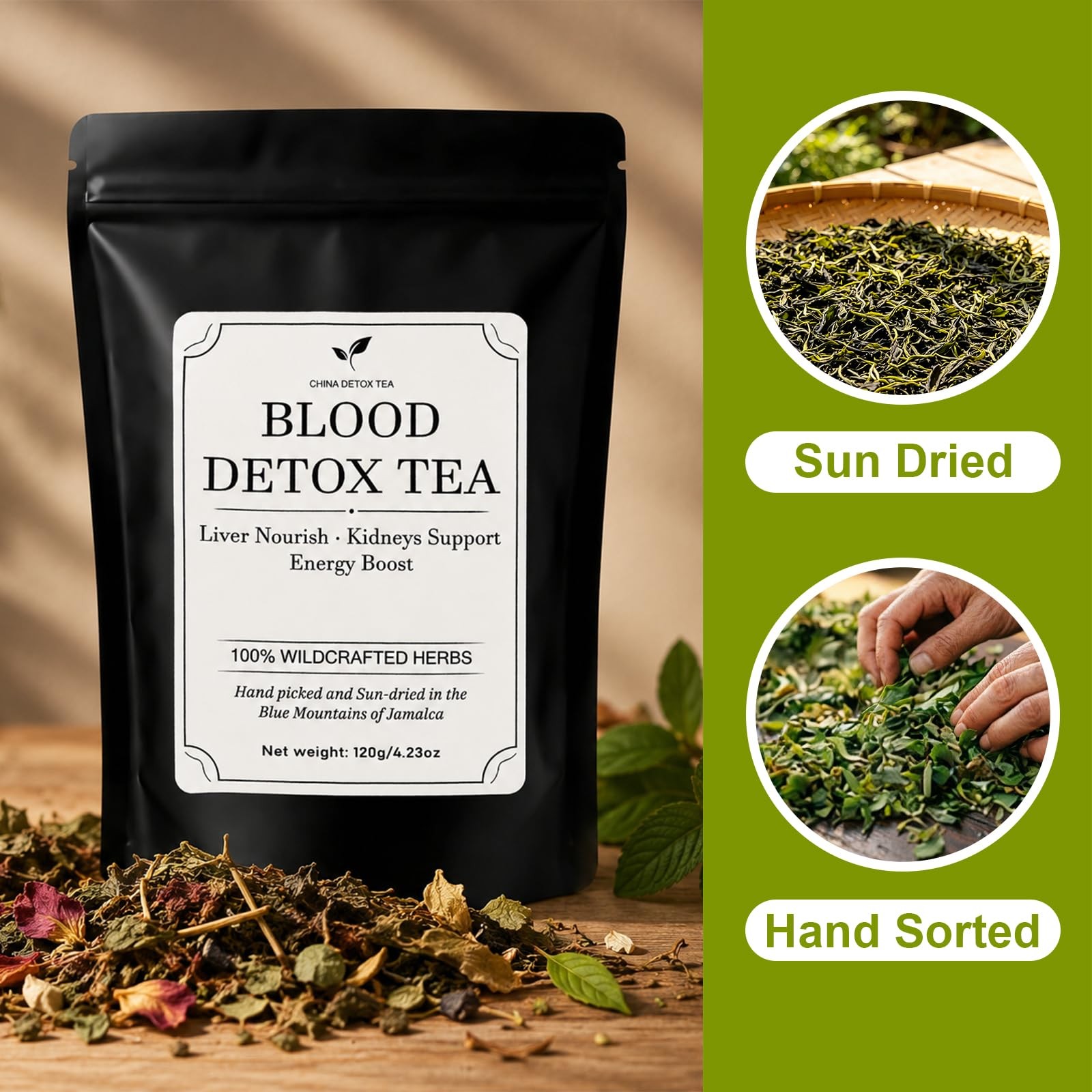Jamaican Healing Garden Blood Detox Tea, Wildcrafted Herbs with Guaco,…