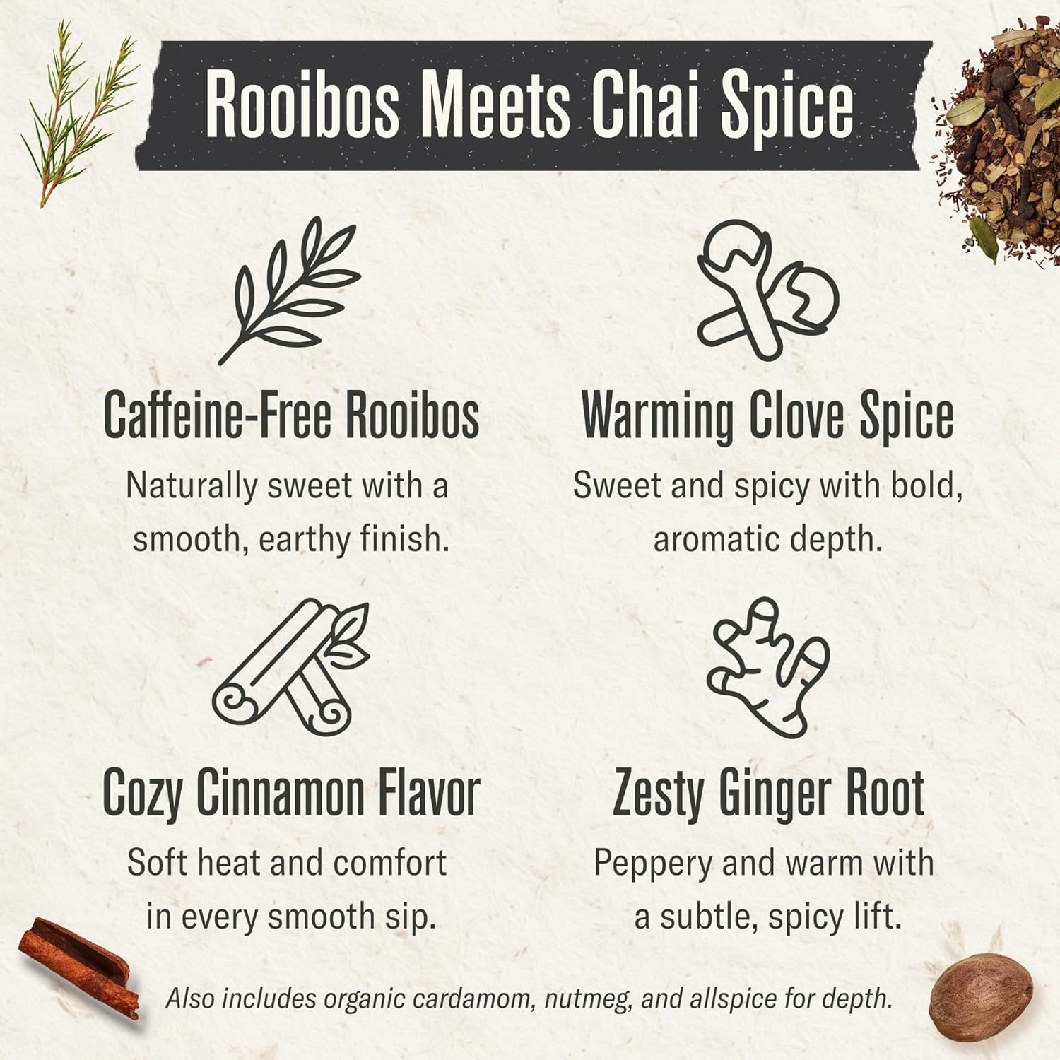 Caffeine-Free Organic Rooibos Chai – 100 Tea Bags for Relaxation & Wellness