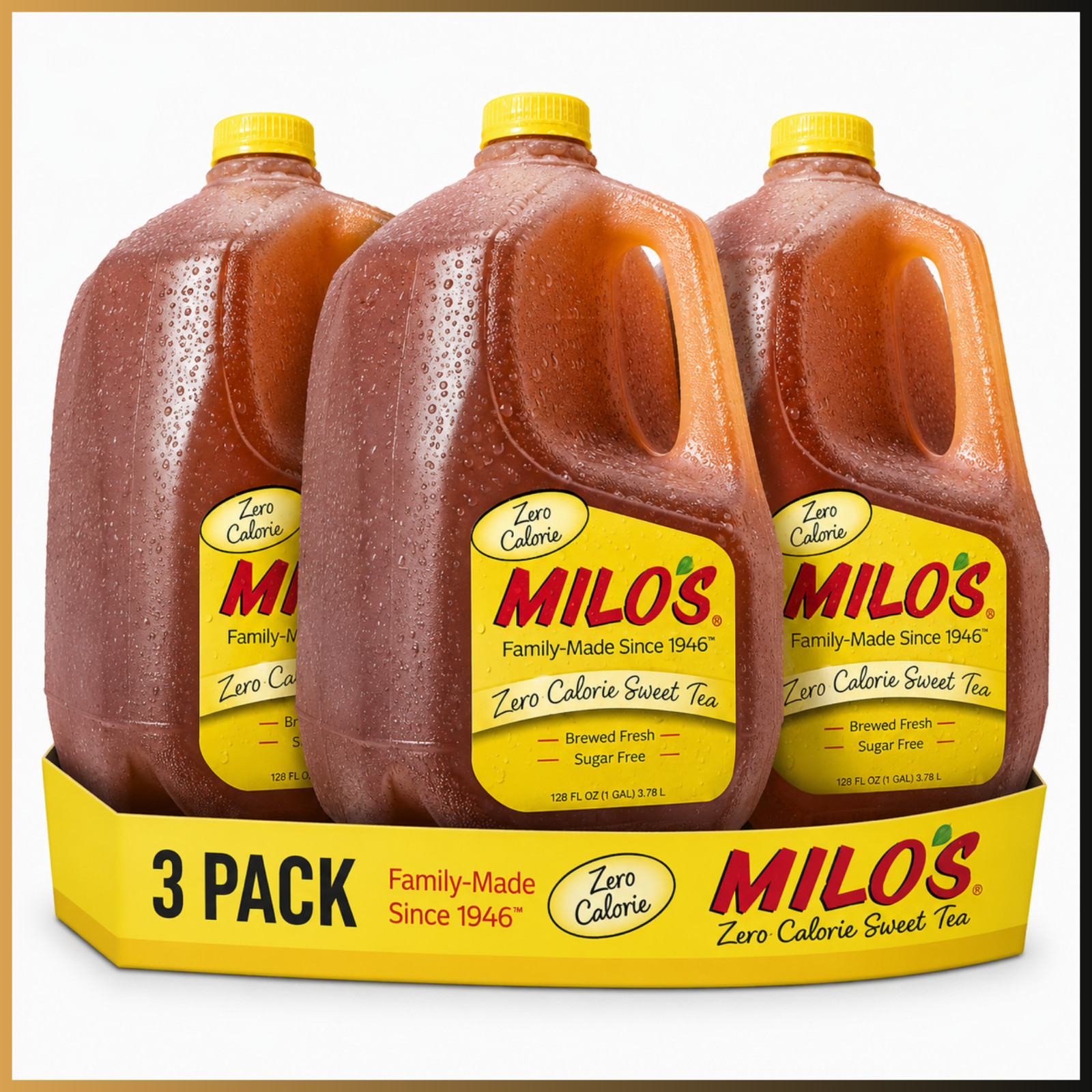 Milos Zero Calorie Sweet Tea 128oz 1 Gallon 3 Pack Sugar Free Real Brewed