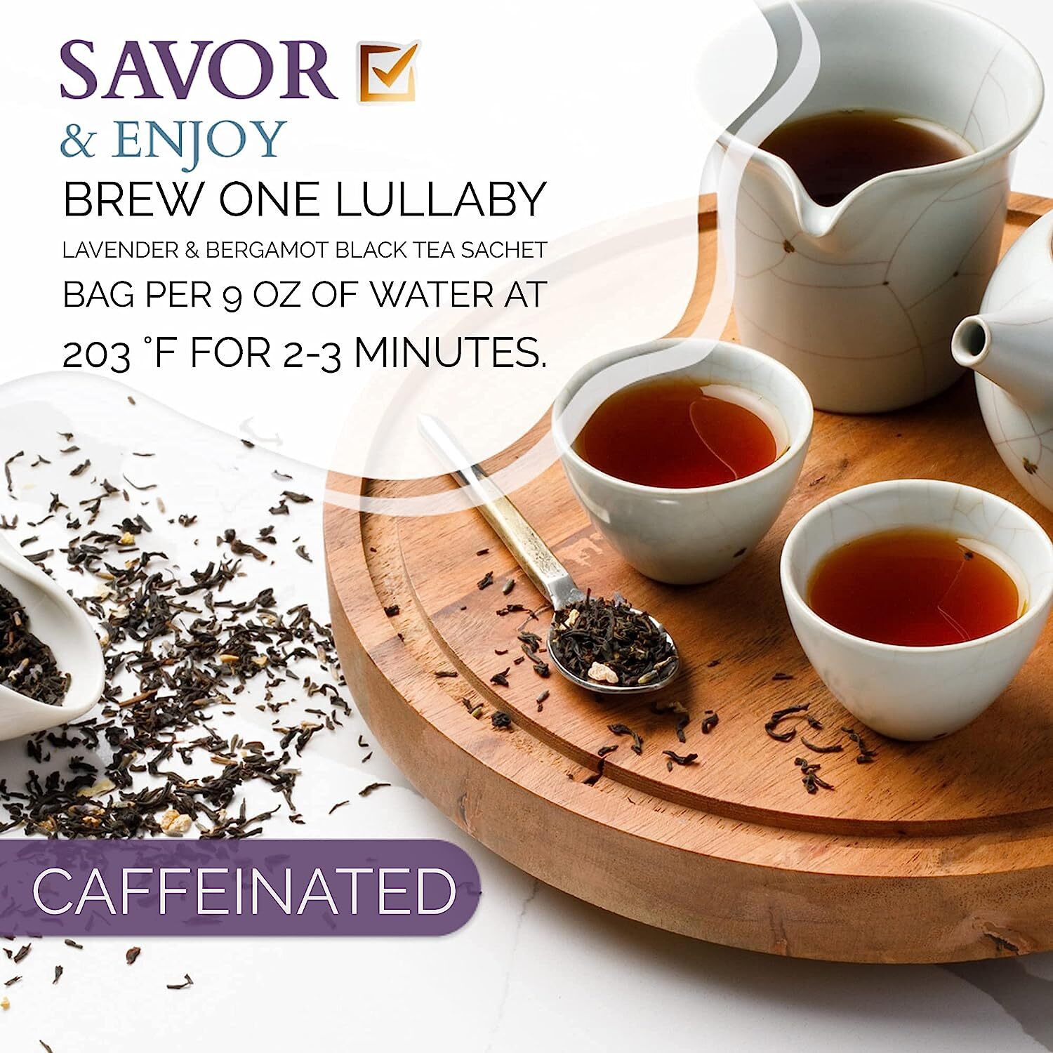 Organic Lavender & Bergamot Earl Grey Black Tea NATURAL ANTIOXIDANTS Real ingrs
