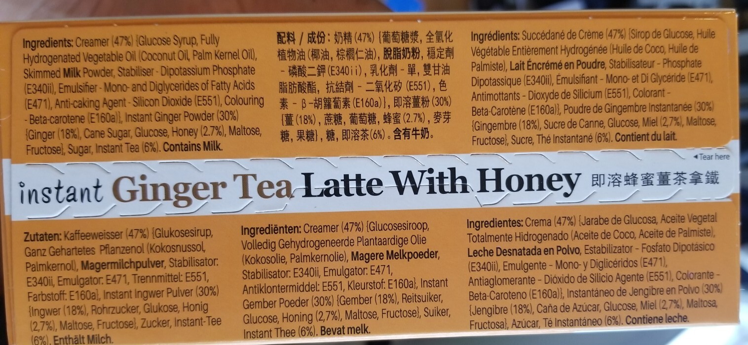 Gold Kili Natural Instant Ginger milk Tea Drink, 8 Sachets 7 oz