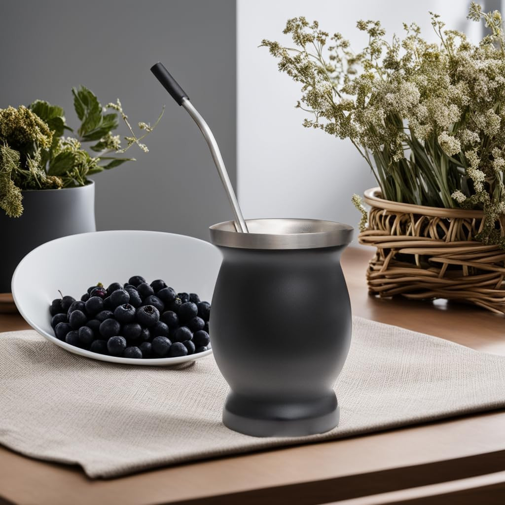 Reusable Bombilla Yerba Mate Straw – Stainless Steel Removable Spoon Style