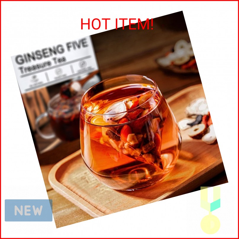 Ginseng Five Treasure Tea, 20 Teabags, Kidney Tea Formula Ginseng Six Treasure T