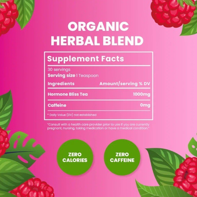 2 PACK Cederberg Hormone Bliss Tea Balance for PCOS Organic Raspberry Loose Leaf