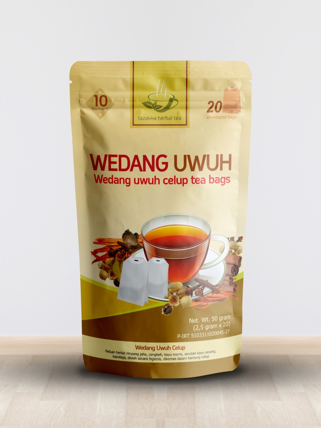 3x Wedang Uwuh Spiced Herbal Tea Bags 50g (150g total) aroma ritual flavor