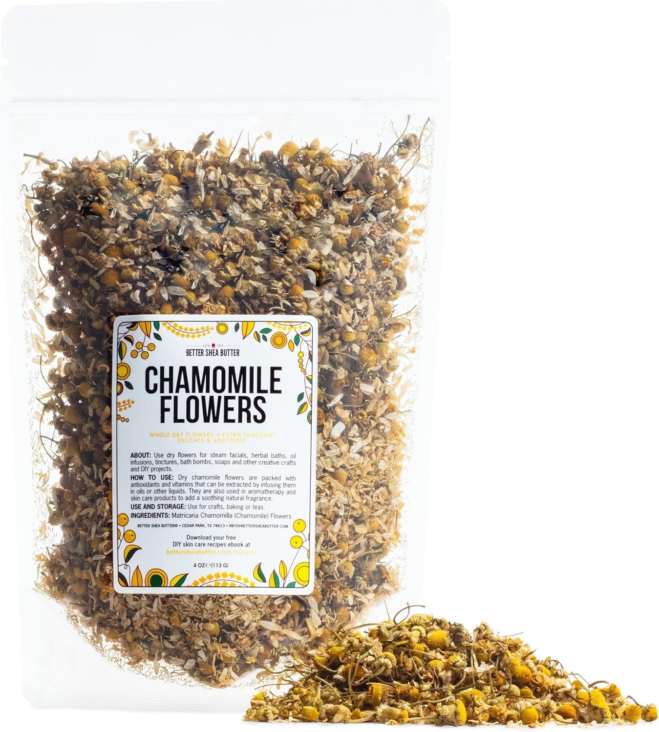 Dried Chamomile Flowers Bulk – Edible Dry Flowers for Relaxing Chamomile Tea …