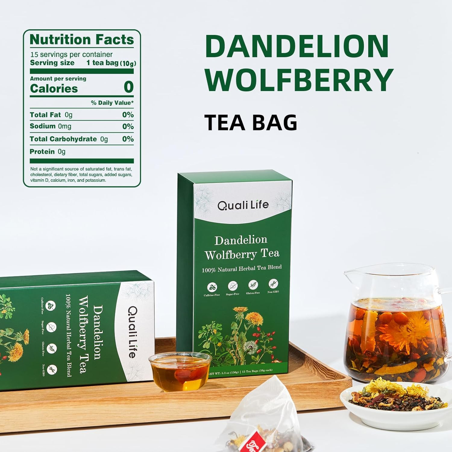 Dandelion Wolfberry Tea – Liver & Kidney Detox Herbal Tea, Summer Cleanse with C