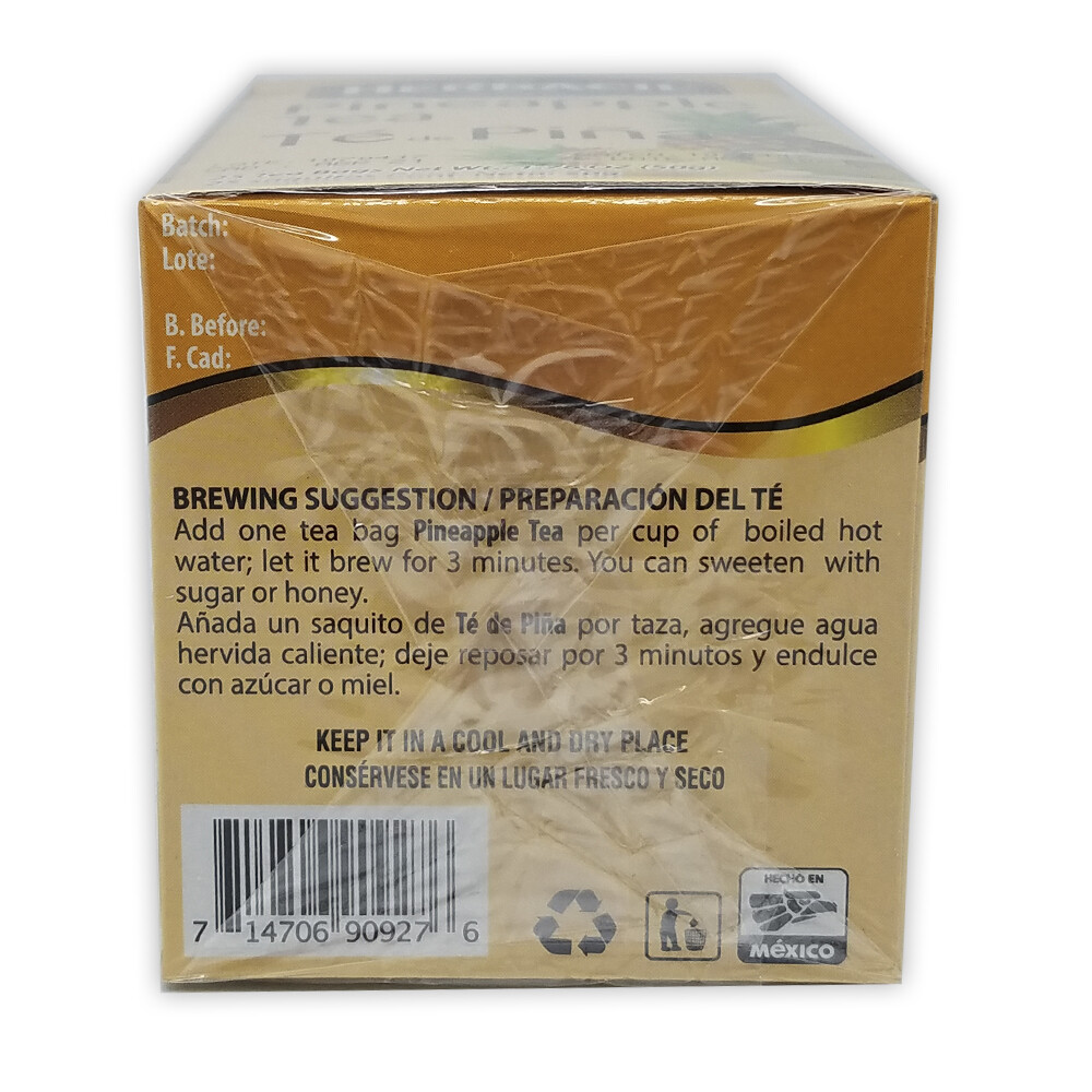 Herbacil Natural Herbal Pineapple Tea. With Vitamin C. 1.76oz. 25Bags. Pack of 3