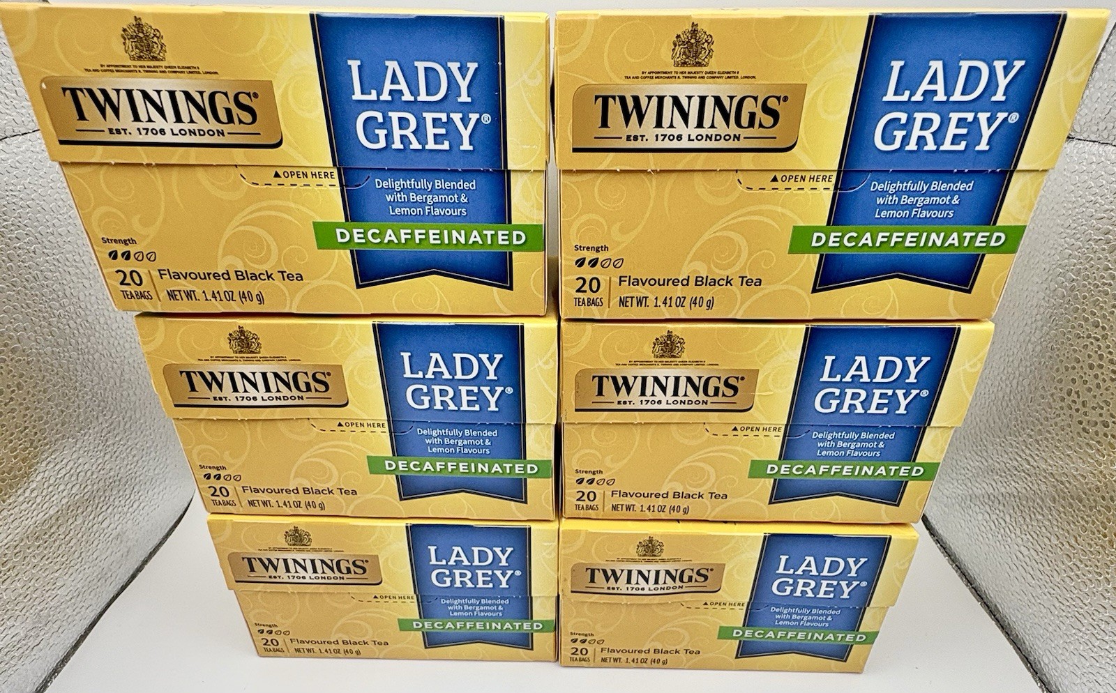 Black Tea Decaffeinated Lady Grey 20 Bags Each Box (Case of 6) Expires 1/2028