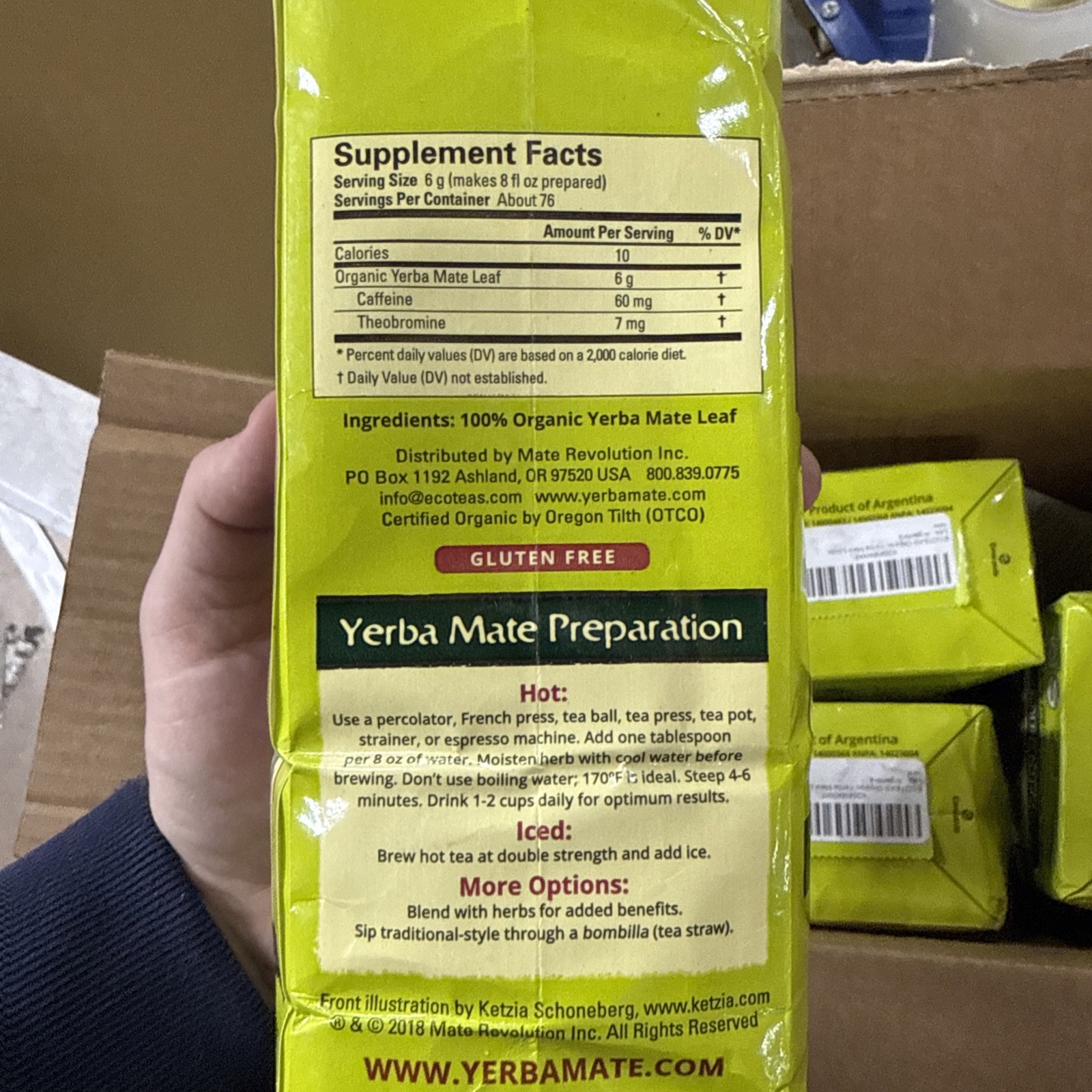 Loose Yerba Mate, Green Energy, Unsmoked, 16 oz (454 g)
