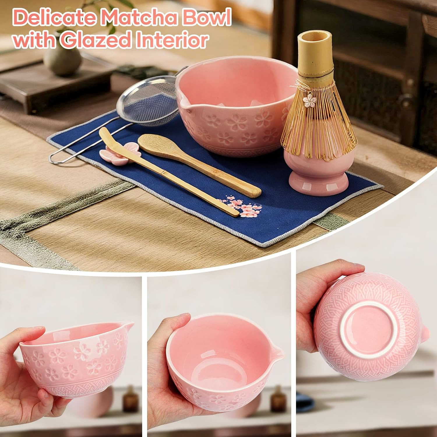 Matcha Whisk Set, Birthday Gifts for Women Mom Her, 8Pcs Ceremony Matcha Tea Kit