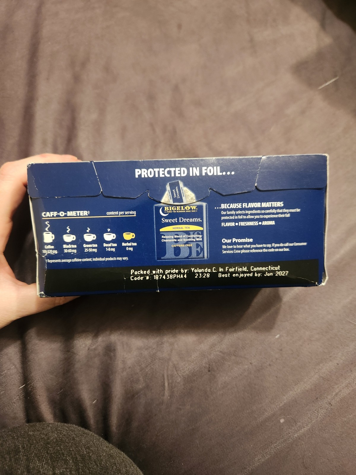 Bigelow Herbal Tea Sweet Dreams Chamomile Mint 28 Count Individually Wrapped