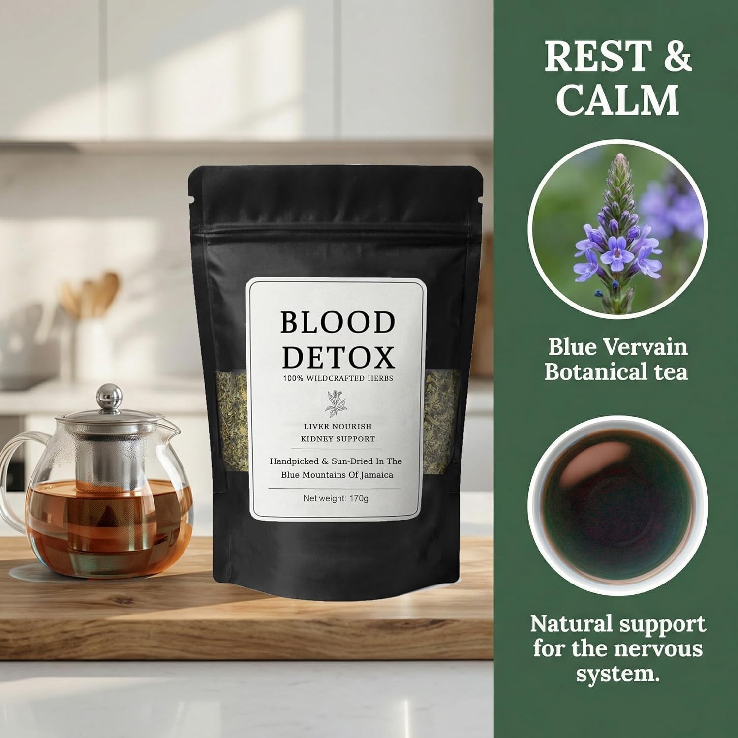 Healing Garden Blood Detox Jamaican Tea, Herbal PlantBased Botanical Tea with…