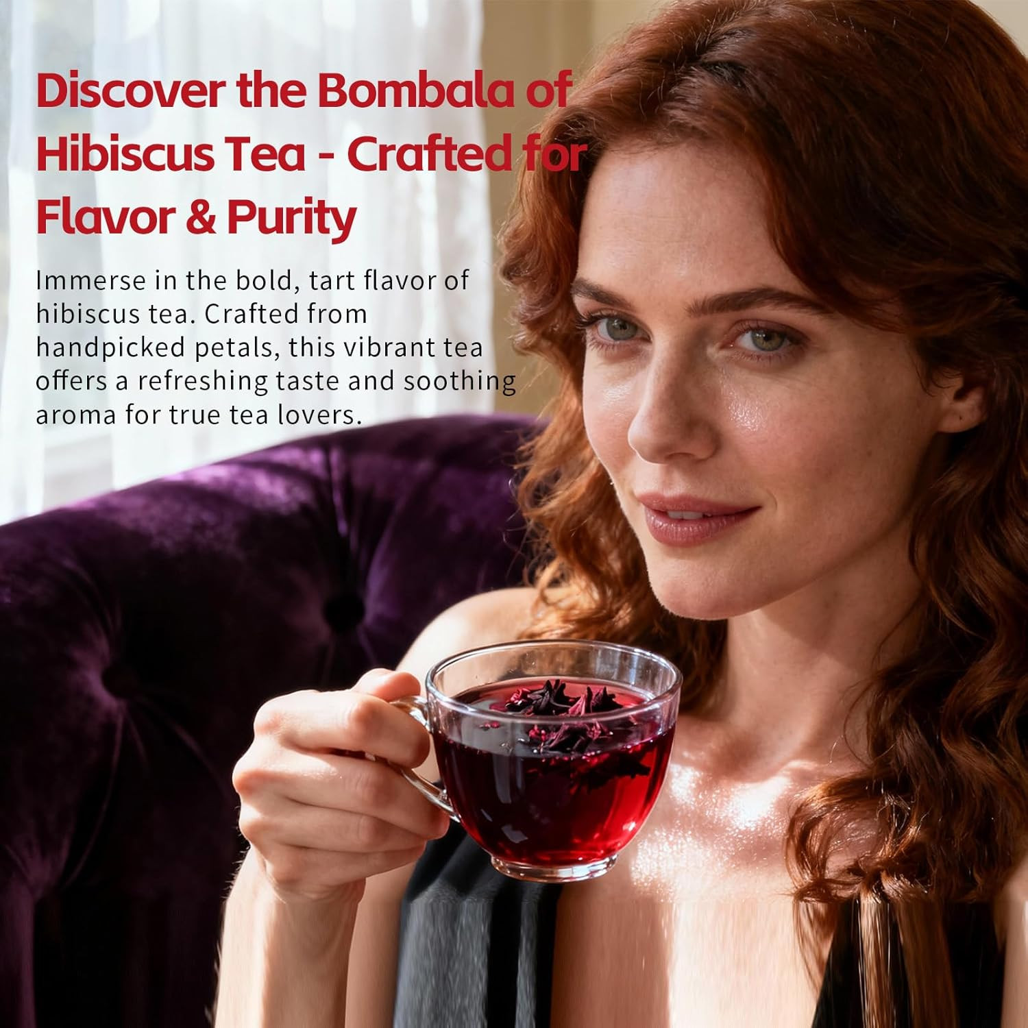 Premium Hibiscus Tea Organic 100% Pure Dried Hibiscus Flower Support Heart Healt