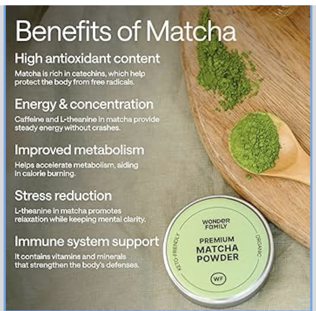 Wonder family, Matcha Set with Matcha Tea Powder & Coconut Milk Powder