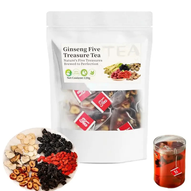 Ginseng Five Treasure Tea Liver and Kidney Nourishing Vitality Tea Herbal TeaBag