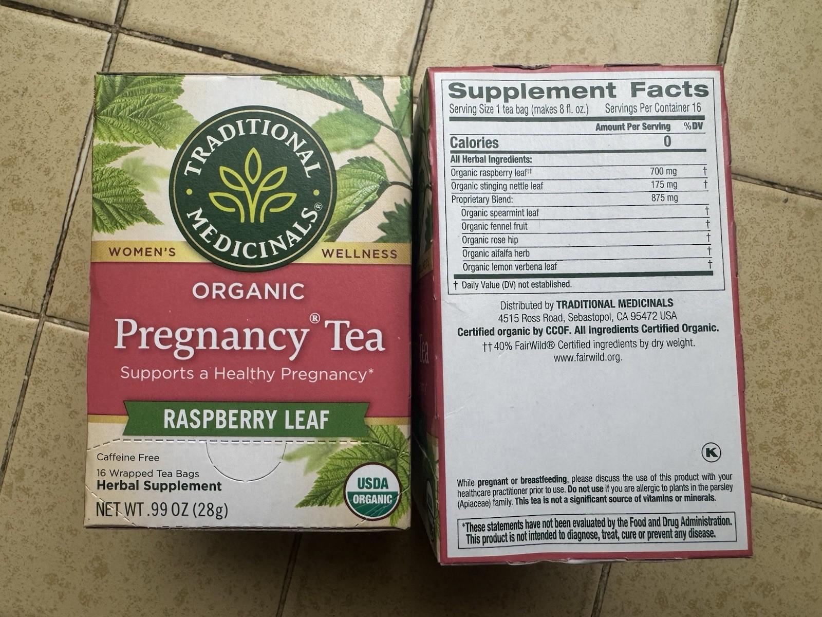 Traditional Medicinals Organic Pregnancy Tea Lot Of 2 Boxes 32 Bags! Exp 03/28