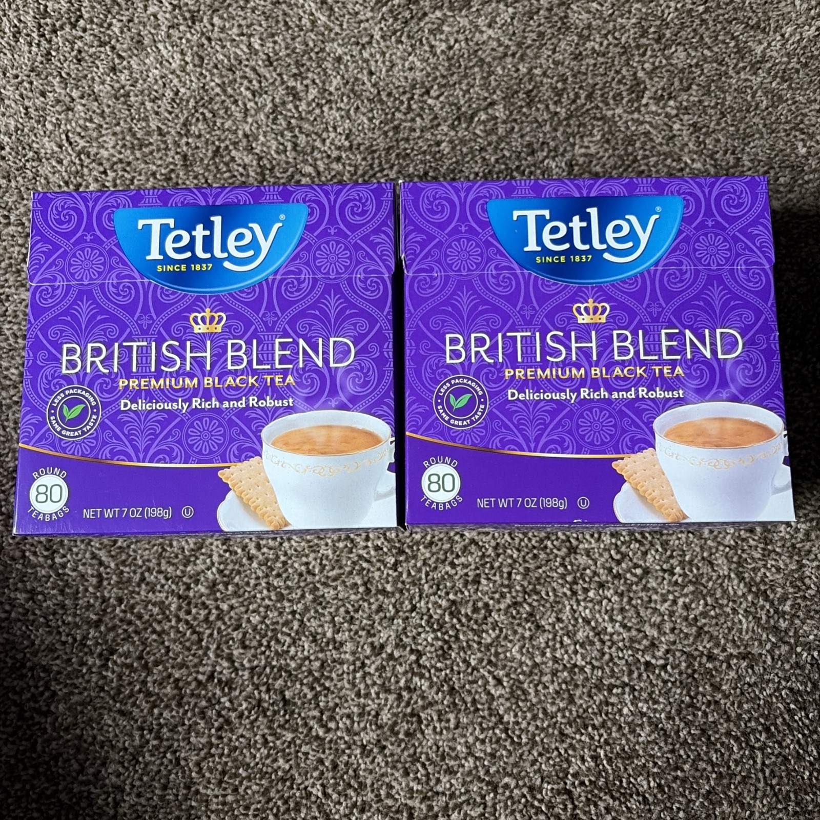 Tetley British Blend Premium Black Tea 2 Box 160 Bags Deliciously Rich & Robust