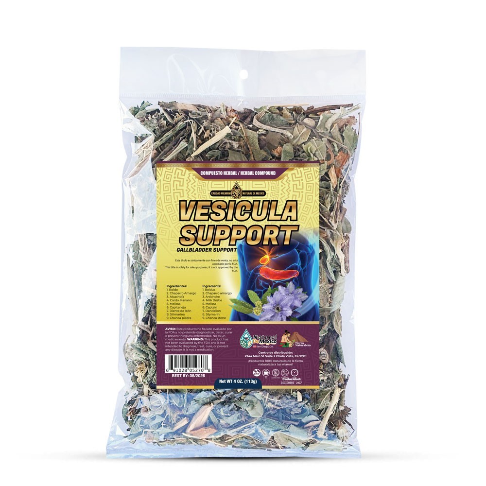 Vesicula Compuesto Herbal Te 4 onzas. Gallbladder Tea 4 Oz. Natural de Mexico