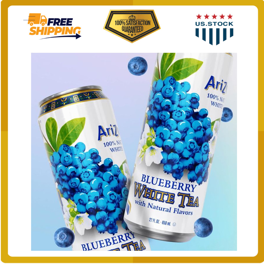 Blueberry White Tea, Big Can, 22 Fl Oz, Pack of 12