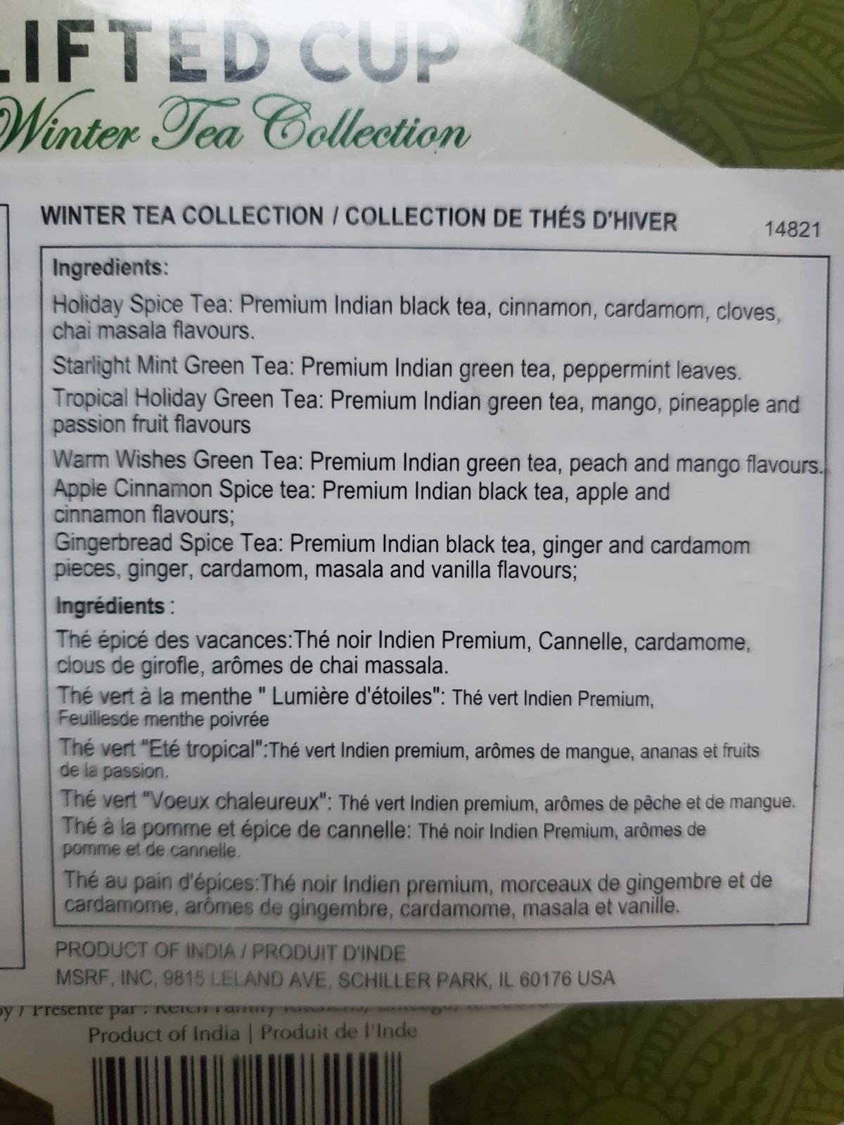 LIFTED CUP Winter Tea Collection 48 Varieties Tea Bags Exp 06/30/2027 NIP