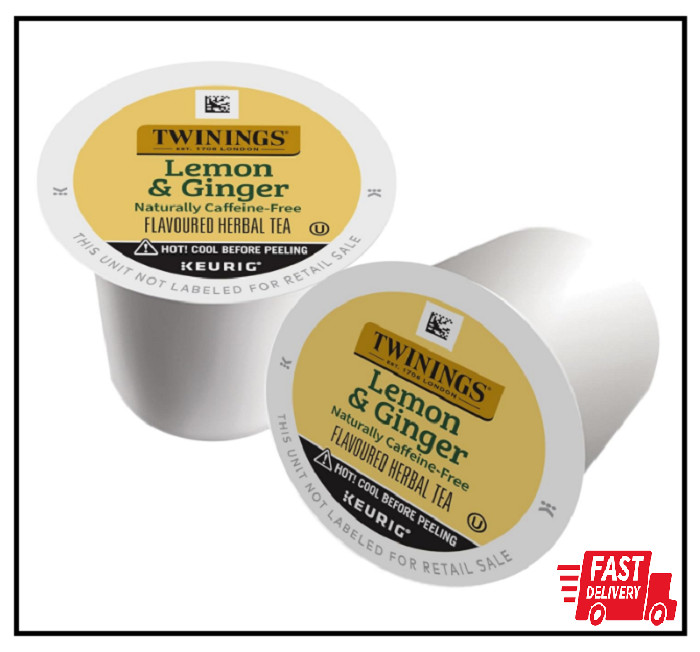 Twinings Lemon & Ginger Herbal Tea K-Cup Pods for Keurig 24 Count Pack of 1
