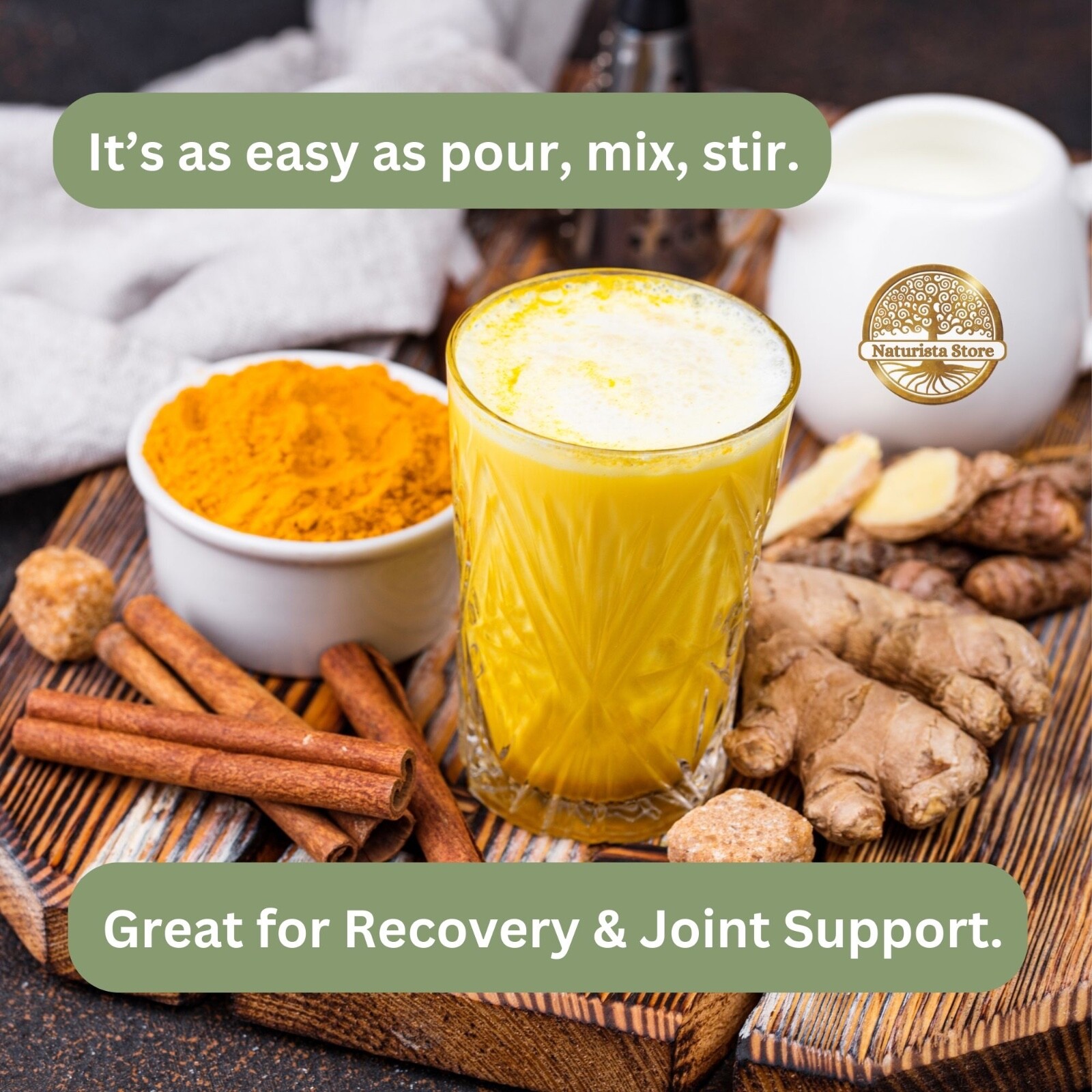 Organic Golden Milk Turmeric Ginger Cinnamon Tea Power 3.5oz