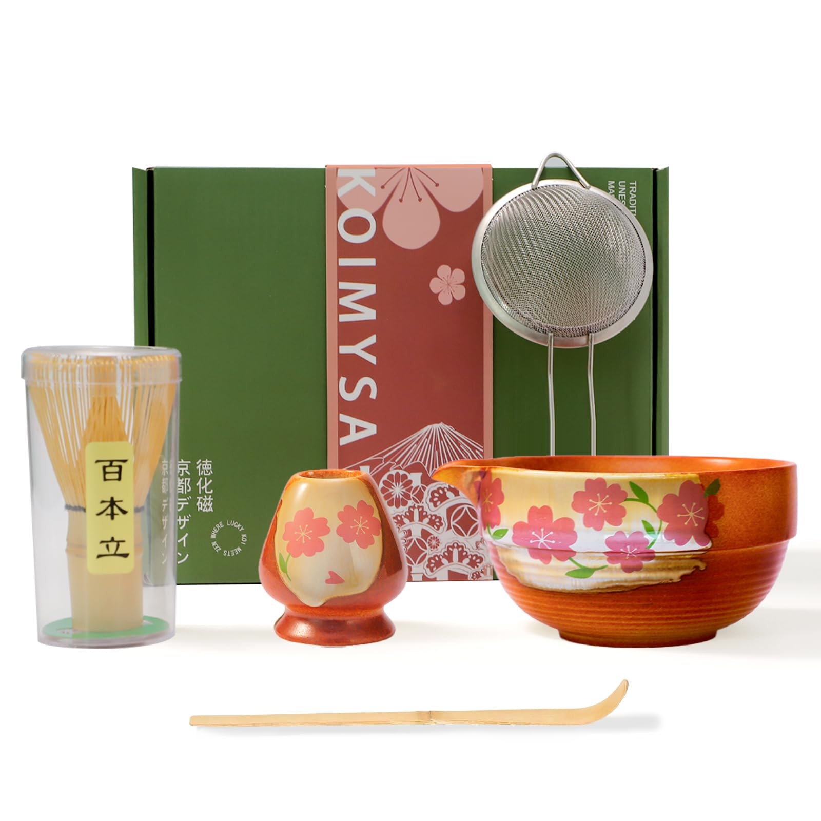 KOIMYSA Matcha Whisk Set With Cherry Blossom Design Bowl And Whisk, Japanese …