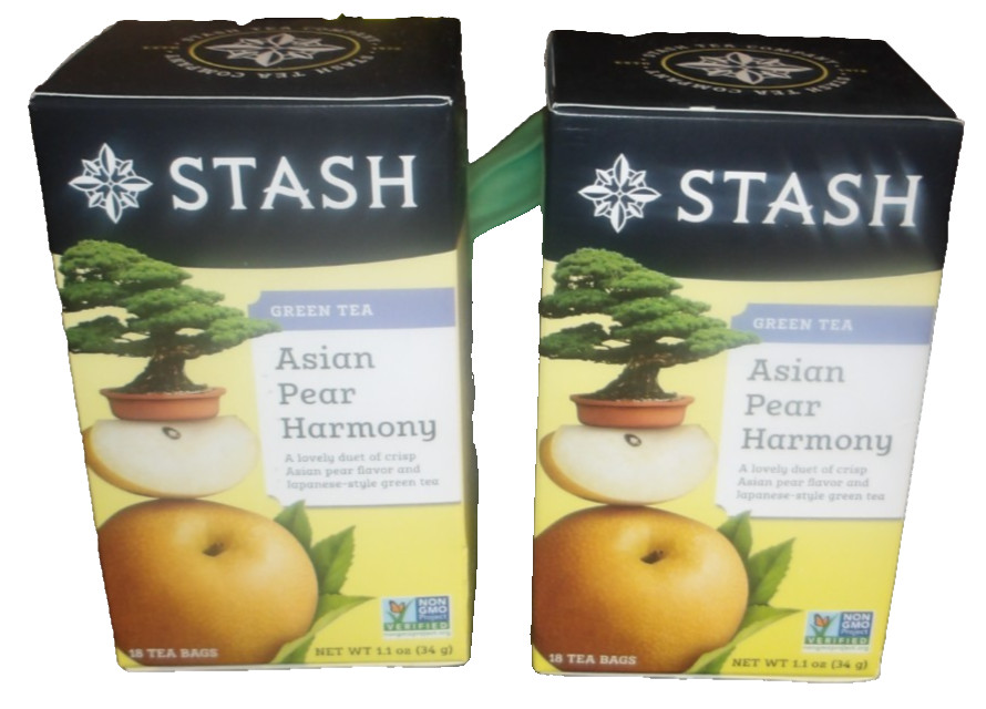 Stash 2 Packs Of 18 Asian Pear Harmony Green Tea