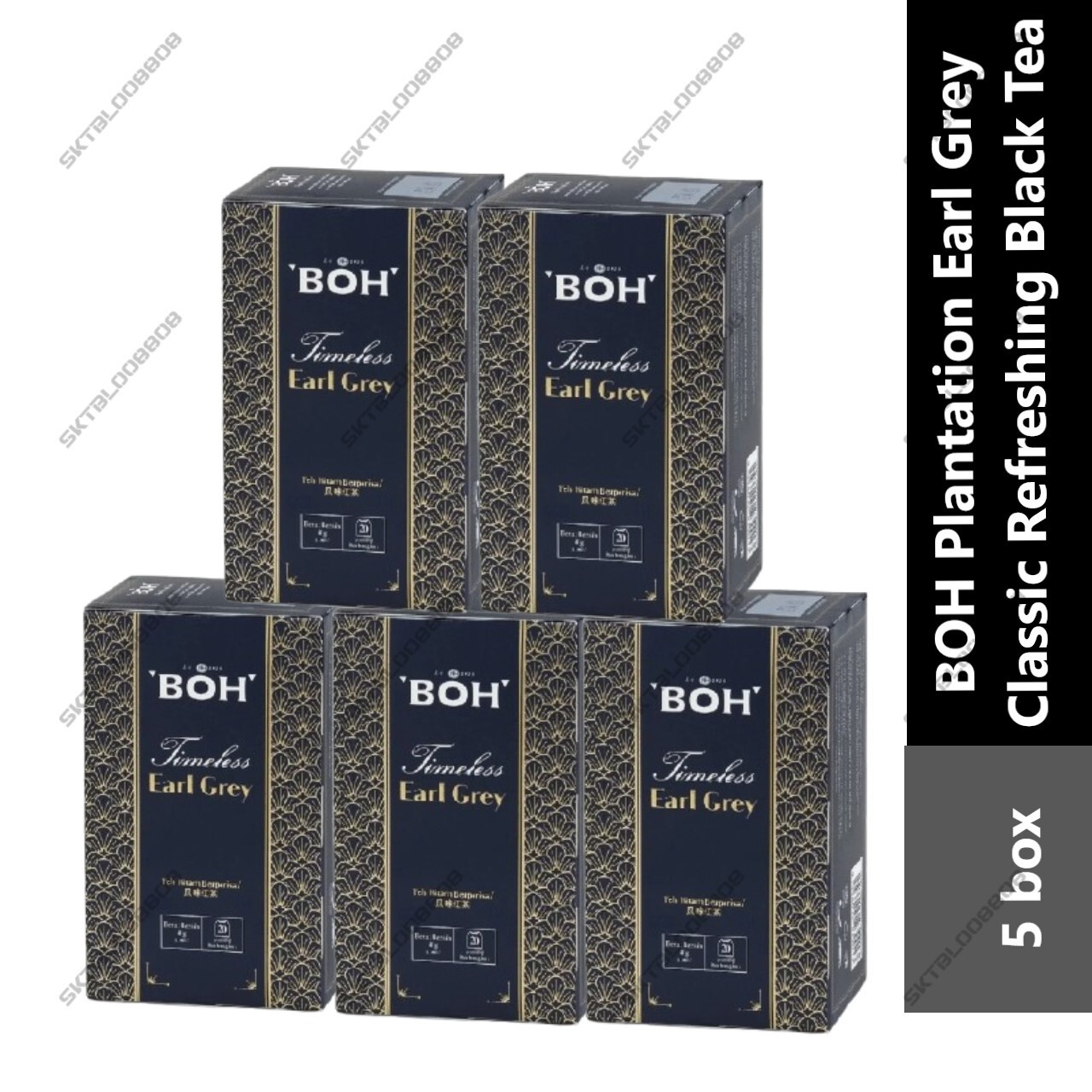 5 BOX BOH Plantation Earl Grey Classic Refreshing Black Tea (20 Teabag Sachets)