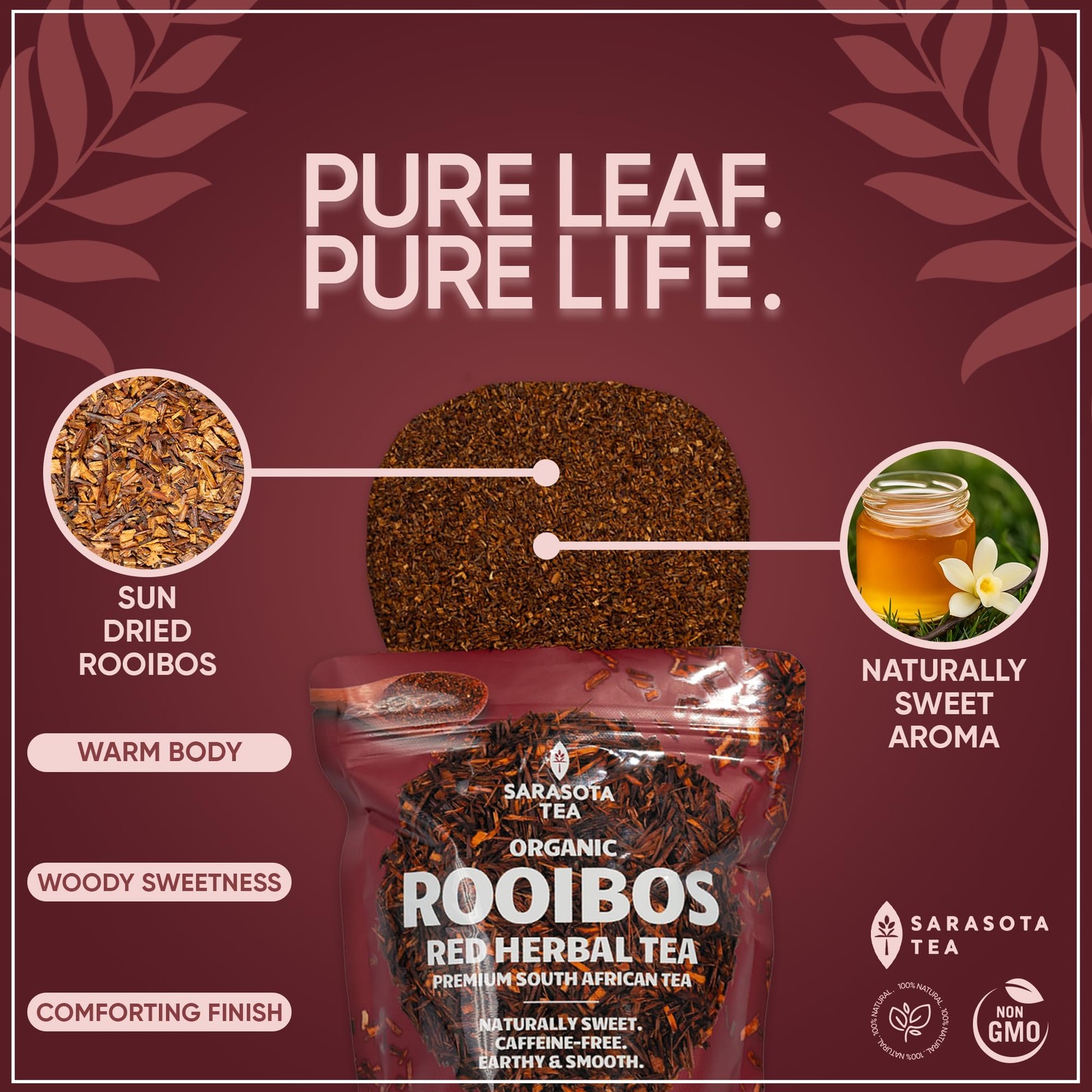 Organic Rooibos 1lb Loose Leaf Tea | 100% Pure South African Red Tea | Natura…