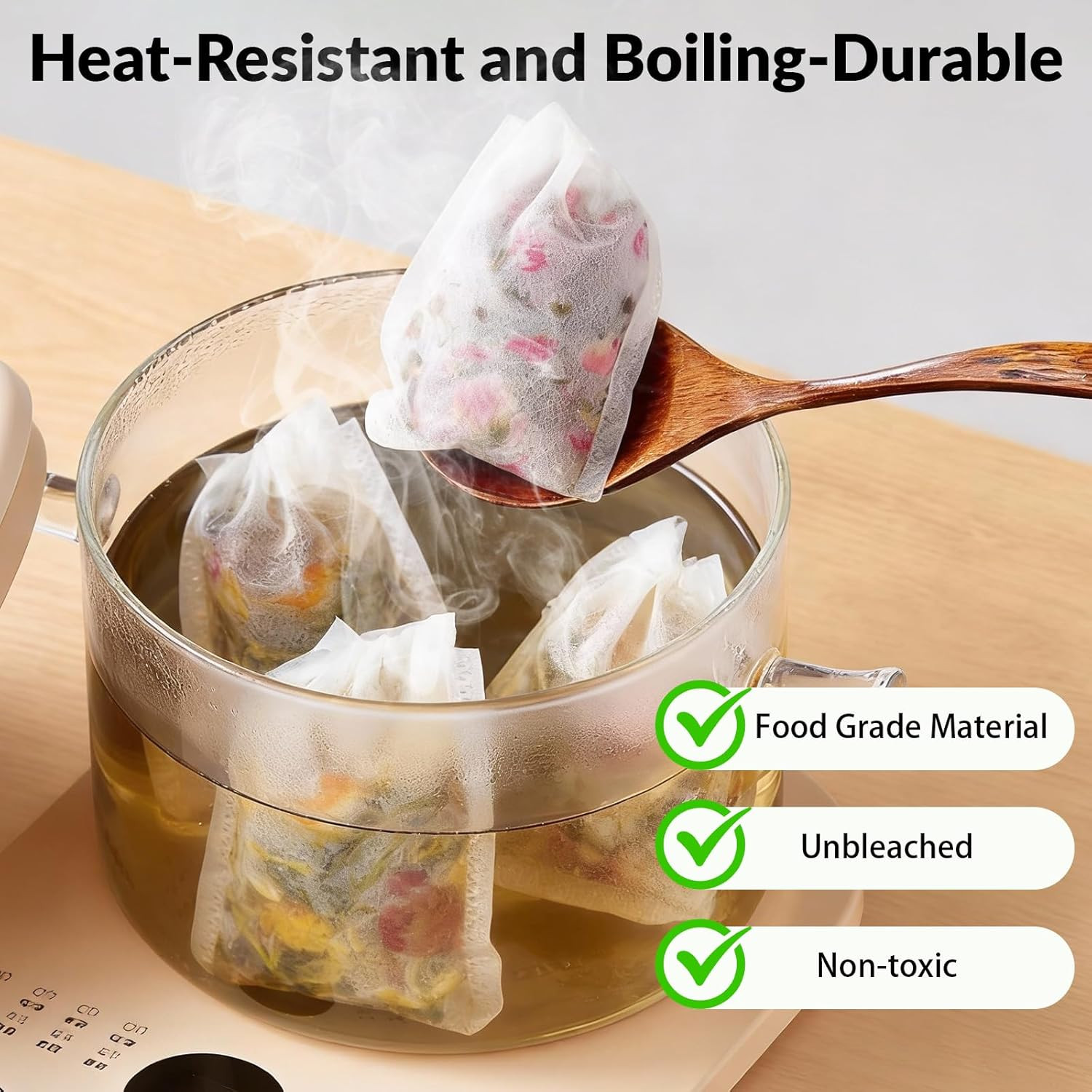 300 Pcs Disposable Tea Bags for Loose Leaf Tea, Food-Grade Tea Filter Sachets
