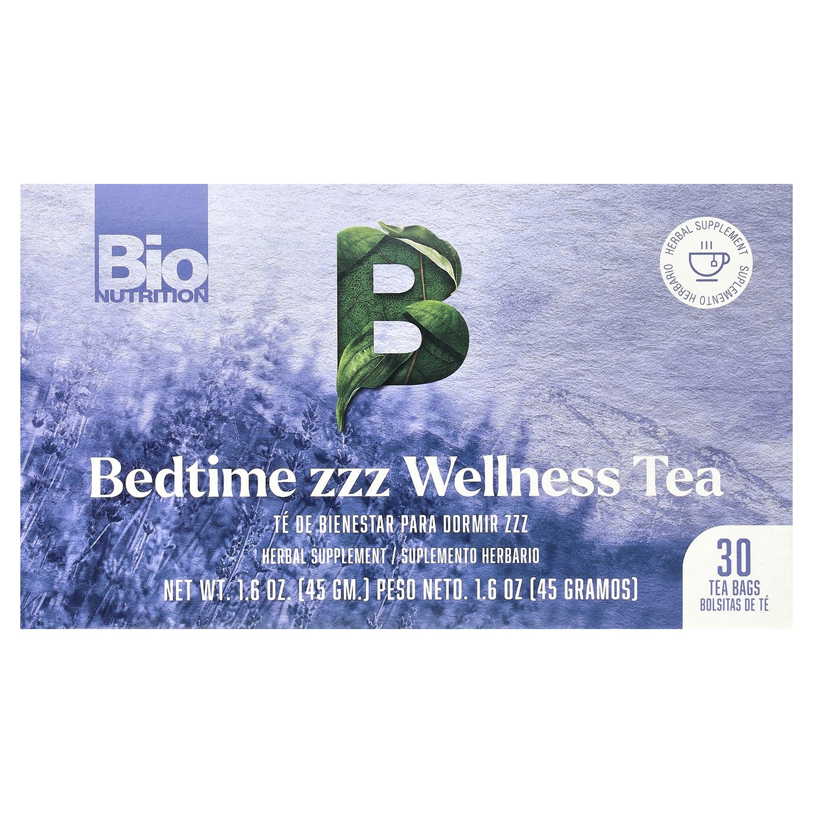 Bedtime zzz Wellness Tea, Caffeine Free , 30 Tea Bags, 1.6 oz (45 g)