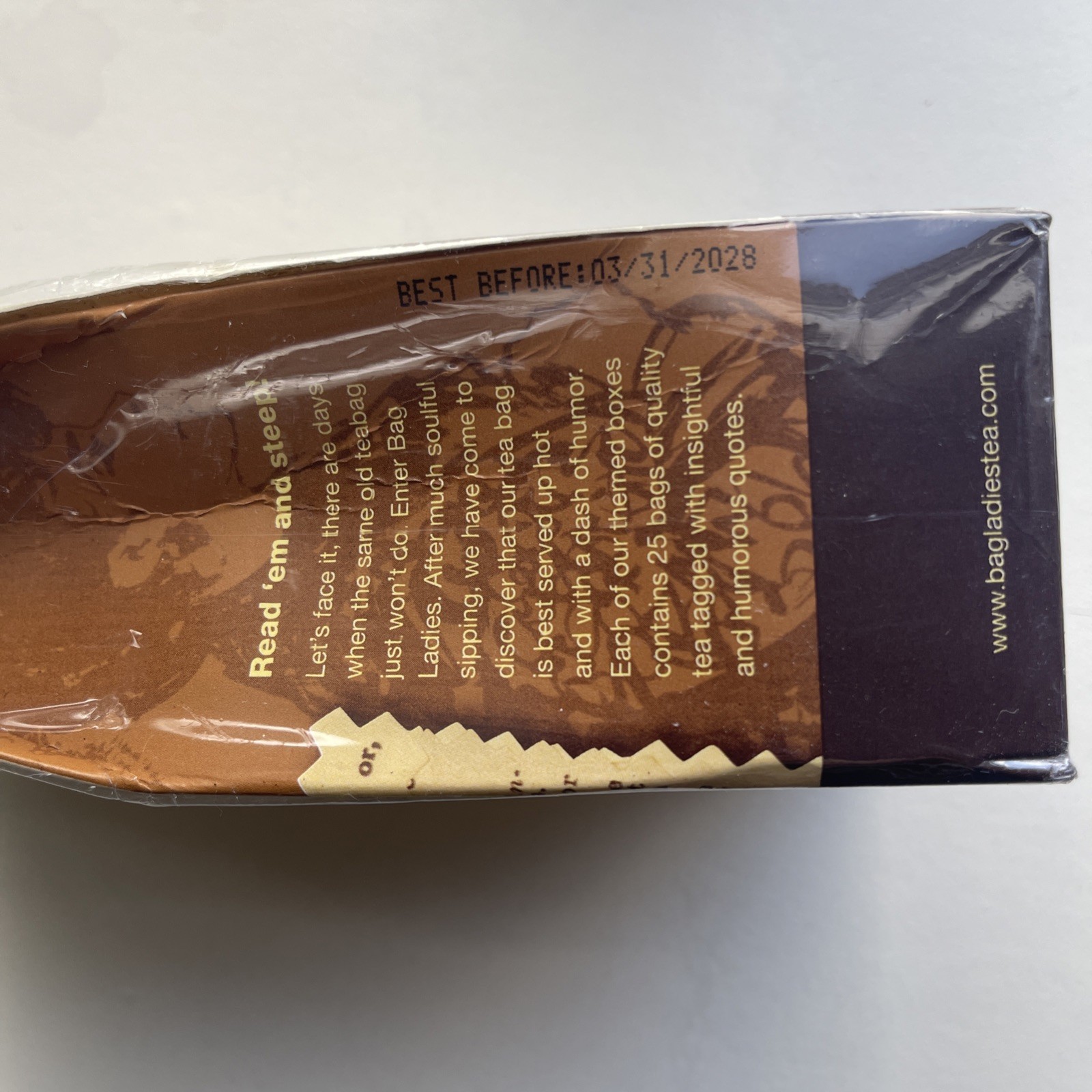 sealed Novel Teas contains 25 teabags individually tagged with literary quotes