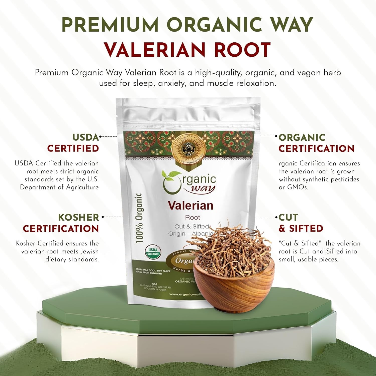 Organic Way Valerian Root Cut & Sifted (Valeriana officinalis) – Herbal Tea | Eu