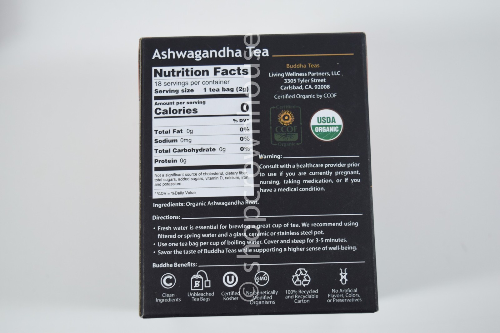 16 Buddha ASHWAGANDHA Herbal Tea Organic Kosher tea bag 12/2028