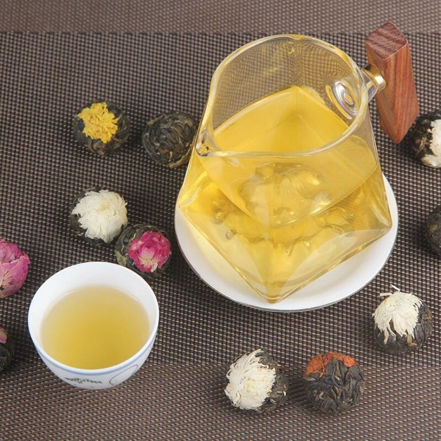 Yunnan Pu’er Scented Tea 120g (18pcs)Dragon Ball Raw Tea Rose Jasmine 6 Flavors